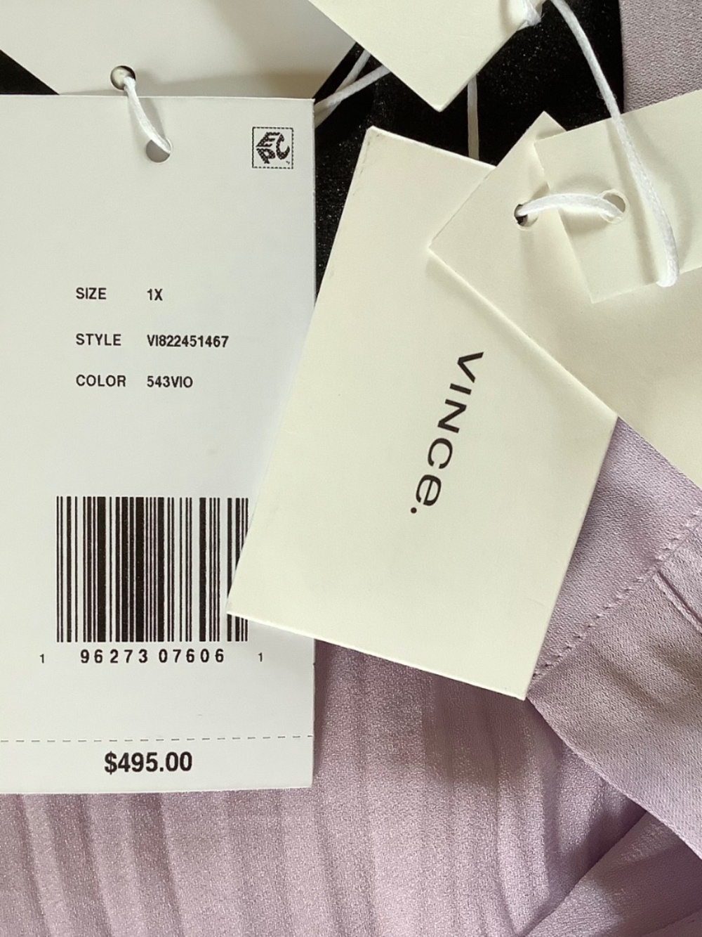 Vince Crushed Satin Midi Dress Violetta Light Violet SZ 1X - Picture 15 of 16